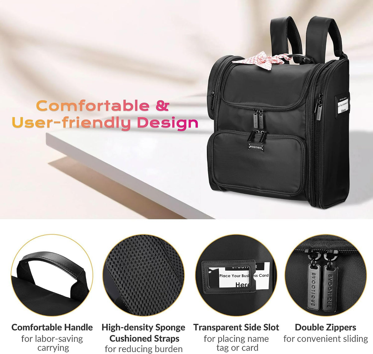 Soft Sided Makeup Bag Travel Backpack Portable Cosmetic Storage