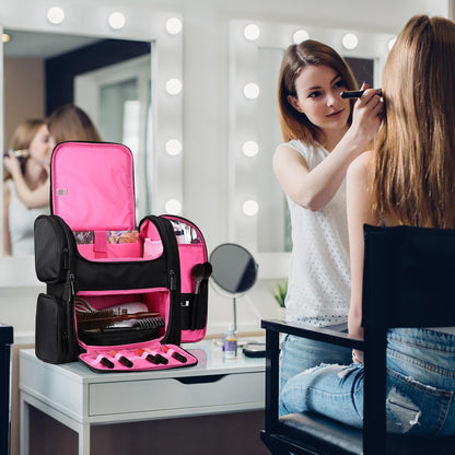 Soft Sided Makeup Bag Travel Backpack Portable Cosmetic Storage