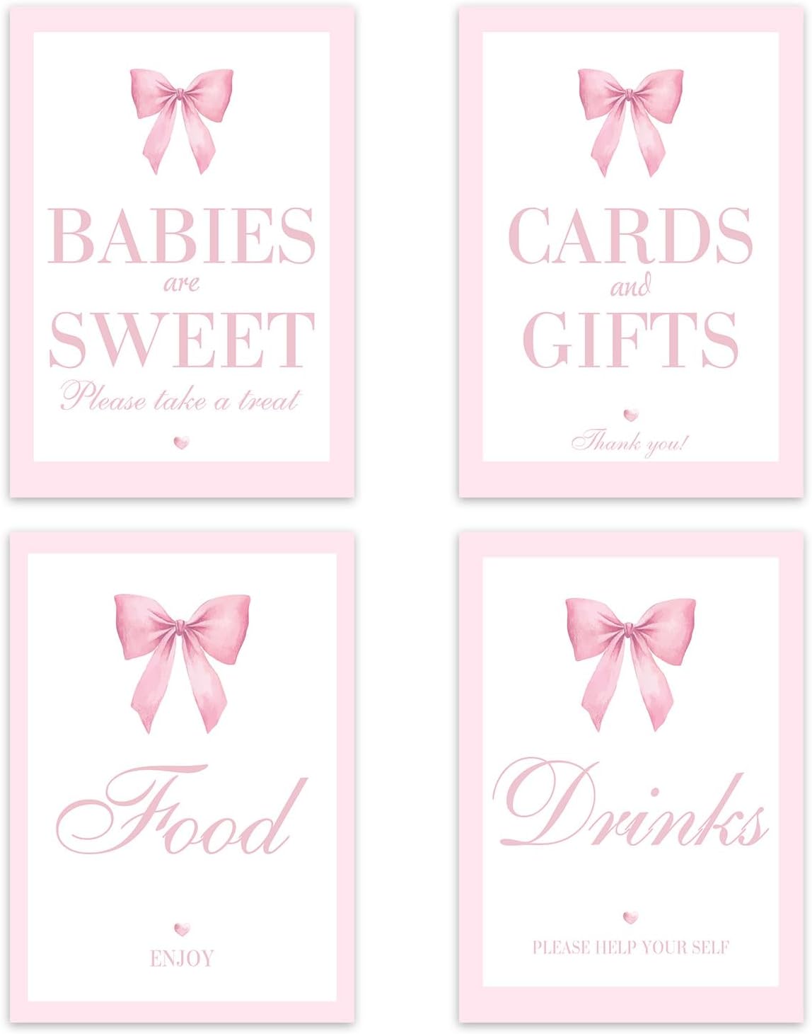 Pink Bow Baby Shower Decorations, Baby Shower Games, Pink Bow Enioy Gift and Gift Cards for Kids' Party, Birthday Party Decorations Bow Games Activity Party for Girl