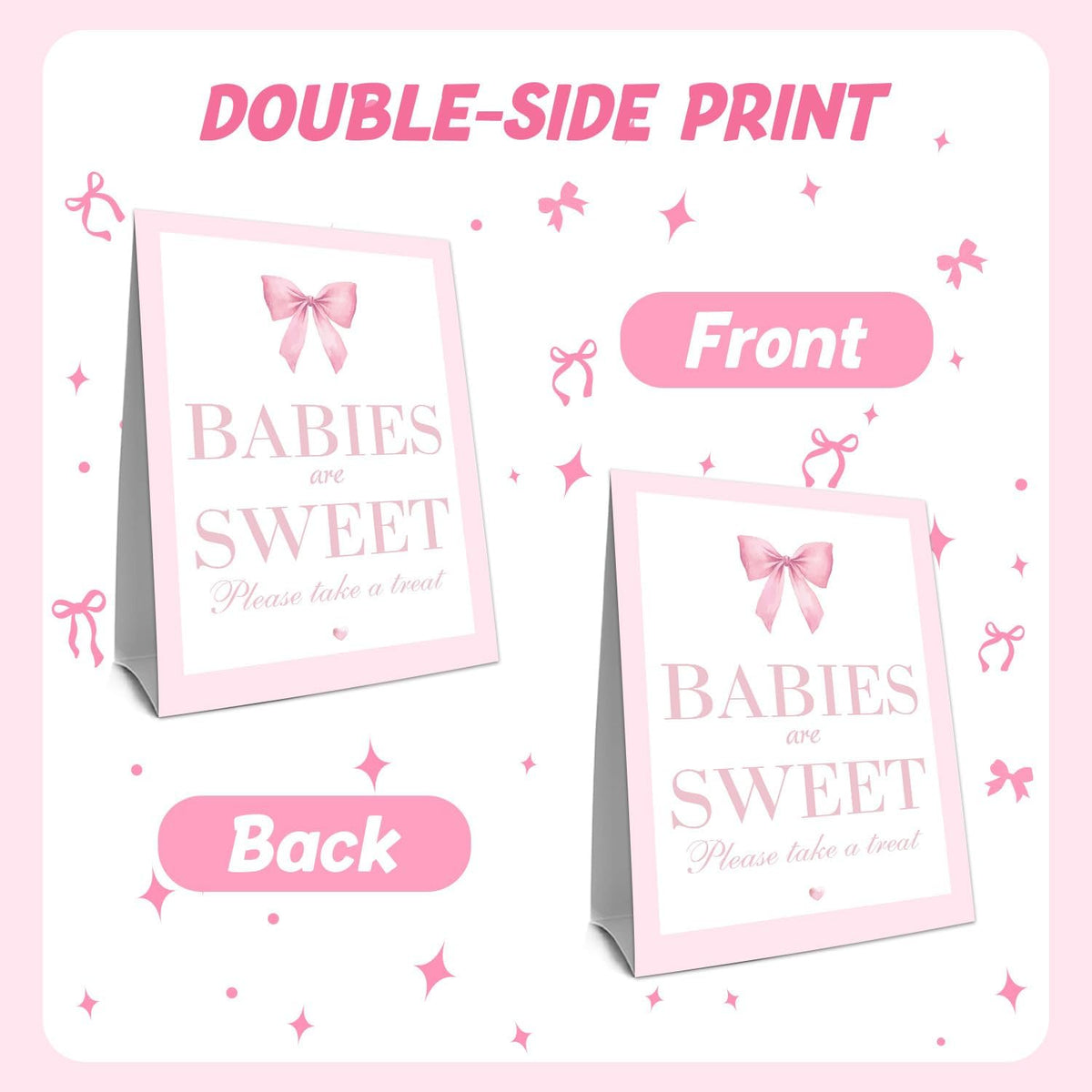 Pink Bow Baby Shower Decorations, Baby Shower Games, Pink Bow Enioy Gift and Gift Cards for Kids' Party, Birthday Party Decorations Bow Games Activity Party for Girl