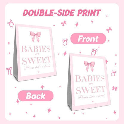 Pink Bow Baby Shower Decorations, Baby Shower Games, Pink Bow Enioy Gift and Gift Cards for Kids' Party, Birthday Party Decorations Bow Games Activity Party for Girl