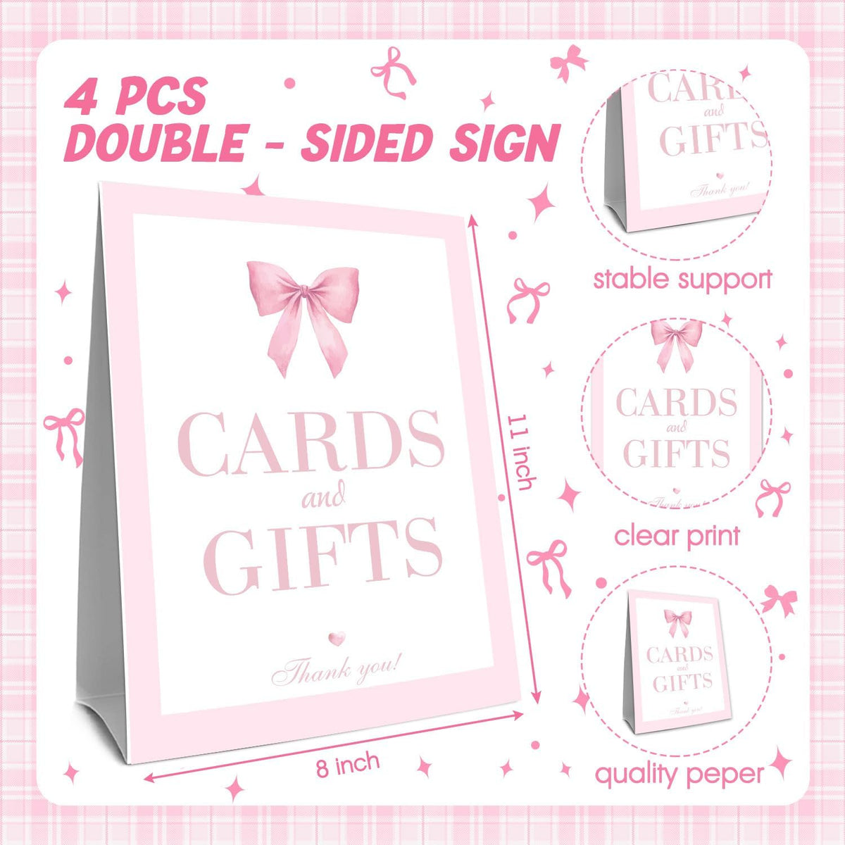 Pink Bow Baby Shower Decorations, Baby Shower Games, Pink Bow Enioy Gift and Gift Cards for Kids' Party, Birthday Party Decorations Bow Games Activity Party for Girl