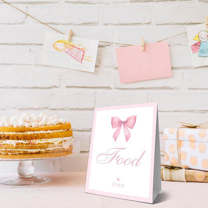 Pink Bow Baby Shower Decorations, Baby Shower Games, Pink Bow Enioy Gift and Gift Cards for Kids' Party, Birthday Party Decorations Bow Games Activity Party for Girl