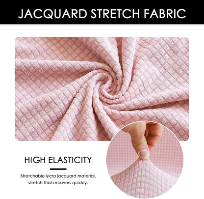 Criss Cross Chair Cover Pink Armless Wide Back Chair Cover Water Resistant Stretchable Slipcover for Mid Back Wide Seat Desk and Vanity Chairs Washable
