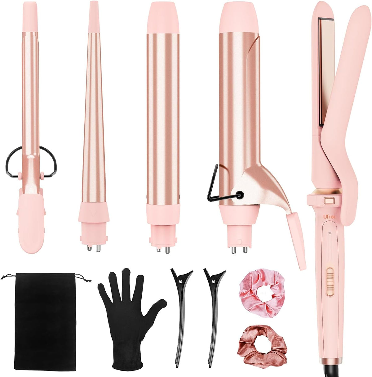 5 In 1 Curling Iron, Interchangeable Ceramic Barrels, Hair Wand Set
