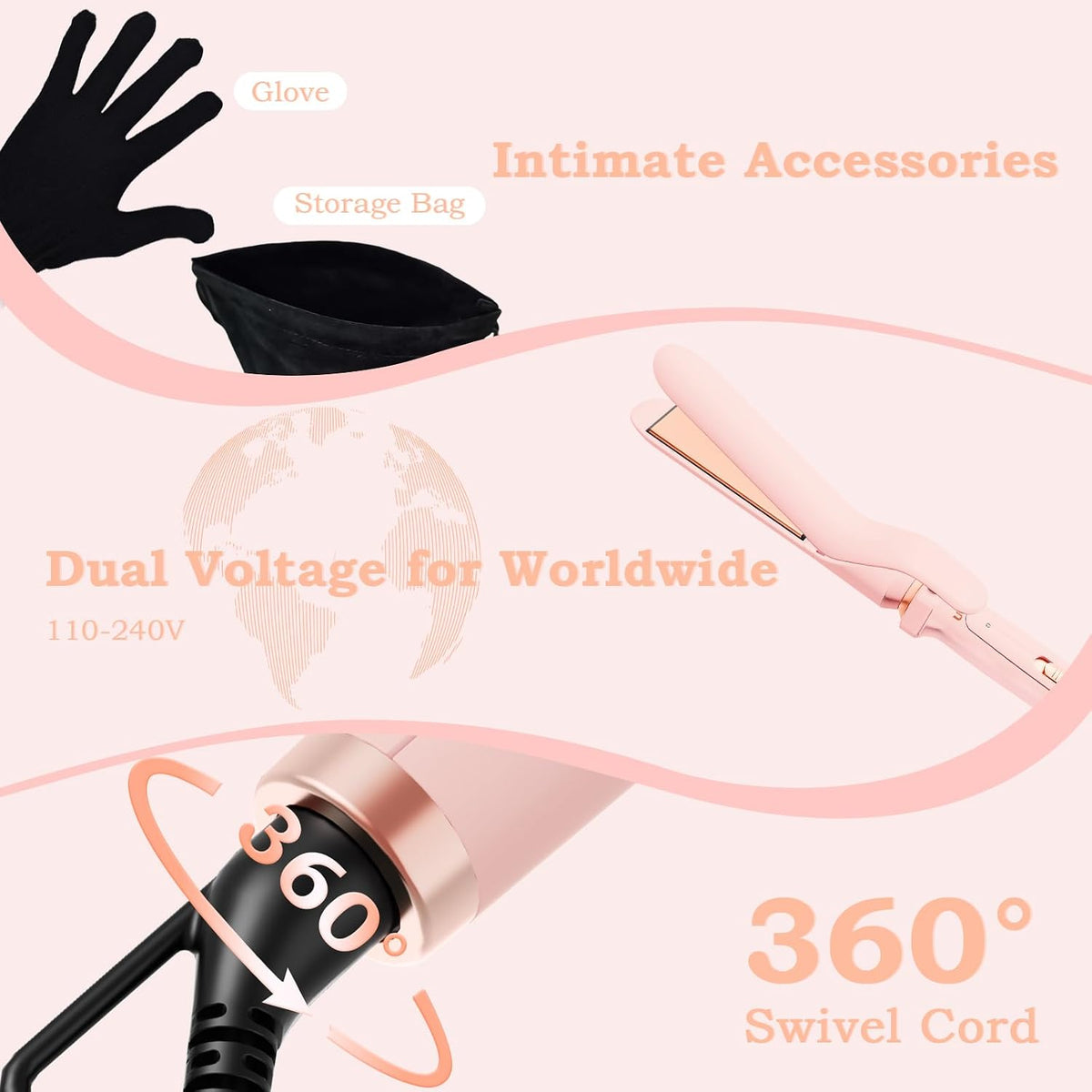 5 In 1 Curling Iron, Interchangeable Ceramic Barrels, Hair Wand Set