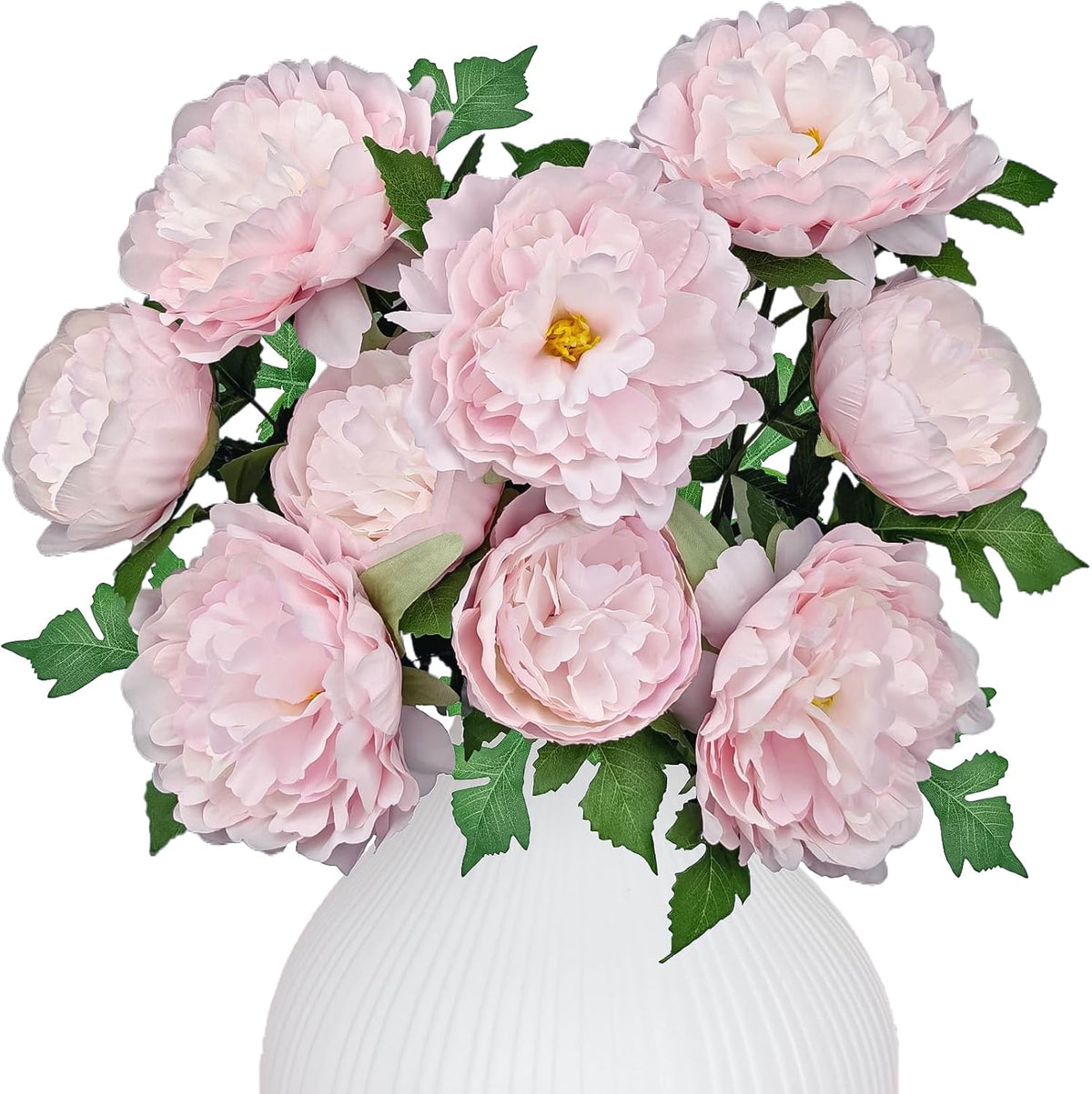 Premium Pink Peonies Artificial Flowers, Fake Silk Peony Flowers with Stems, Faux Florals for Wedding Bridal Bouquets, Floral Arrangements, Table Centerpieces, Home Decorations