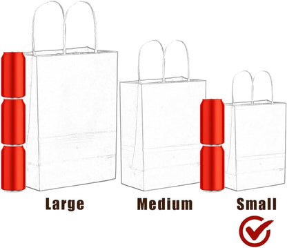 24Pcs Paper Gift Bag with Handles Bulk Peach Pink Paper Bags Multiple Uses (8.3"x6"x3.15", Small Size)