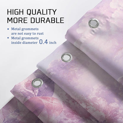 Peony Shower Curtain, Romantic Elegant Ribbon Swan Spring Peach Waterproof Fabric Toile Cloth Shower Curtains for Bathroom Toile Guest Room Decor 72x72 Inch