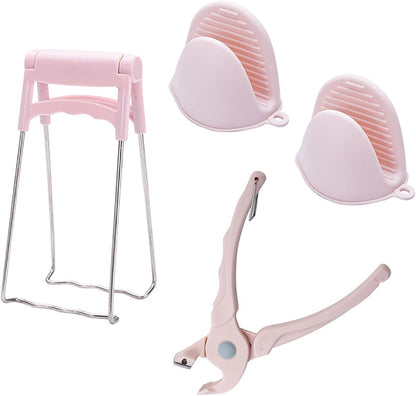 Hot Plate Gripper, Bowl Clip, Kitchen Tong, Mini Silicone Oven Gloves, 4Pcs