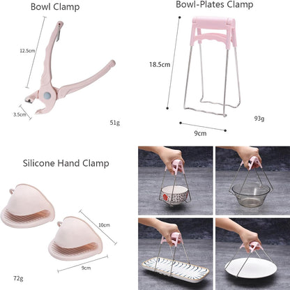 Hot Plate Gripper, Bowl Clip, Kitchen Tong, Mini Silicone Oven Gloves, 4Pcs