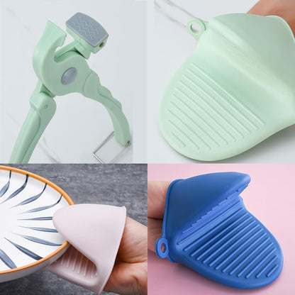 Hot Plate Gripper, Bowl Clip, Kitchen Tong, Mini Silicone Oven Gloves, 4Pcs