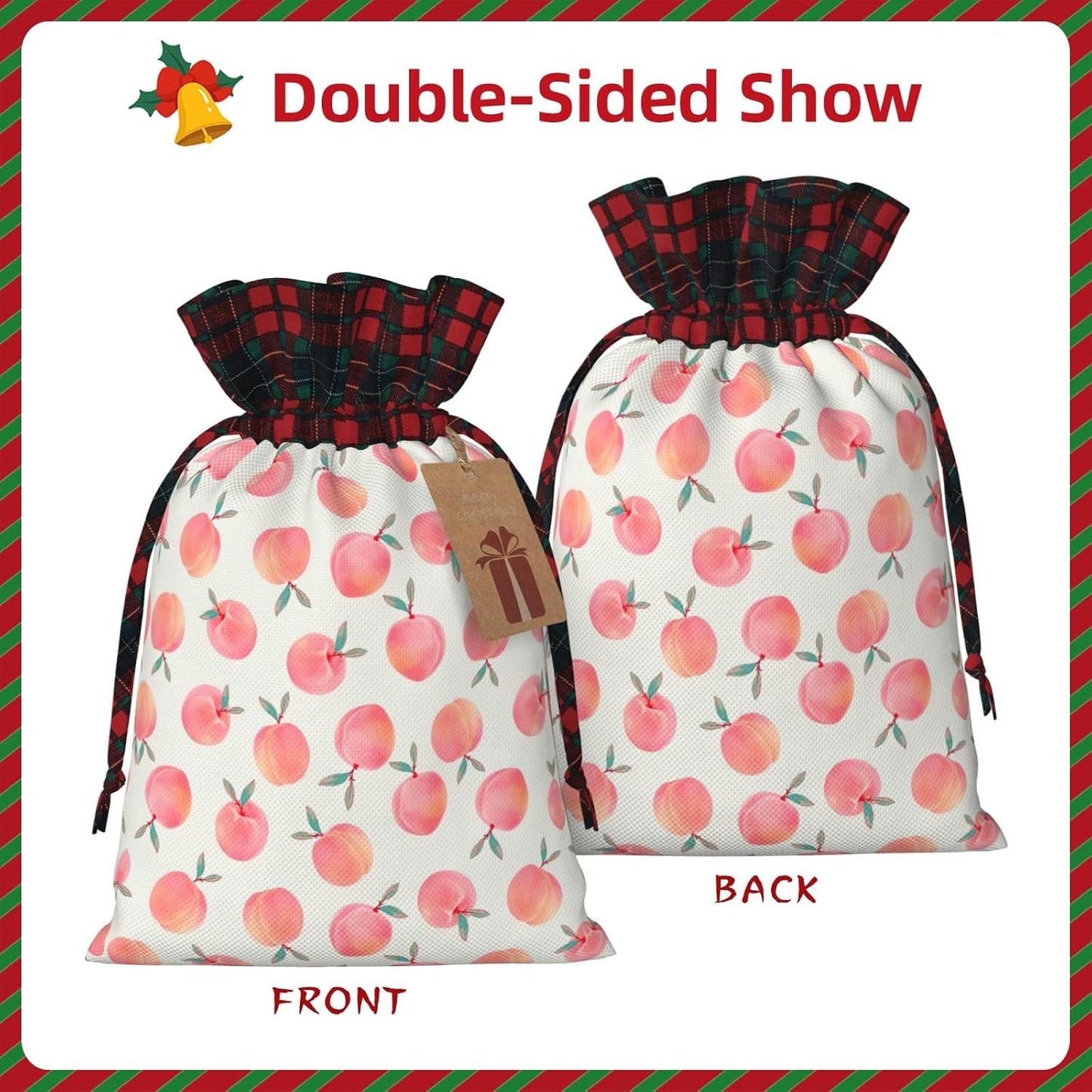 DRTGEDS Pink Peach 4.7x 6.9in Large Capacity Gift Bag With Drawstring For Your Halloween Precious Gifts 1pcs