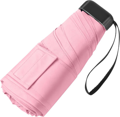 Mini Travel Umbrella, Ultra Waterproof Flat Compact Small for Pocket Purse