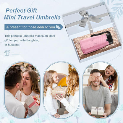 Mini Travel Umbrella, Ultra Waterproof Flat Compact Small for Pocket Purse