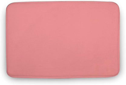 Pink Solid Color Bathroom Rugs, Non Slip & Absorbent Bath Mat Carpets for Bathroom, Entryway or Sink 20" x 32"