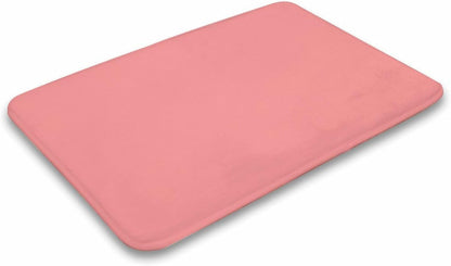 Pink Solid Color Bathroom Rugs, Non Slip & Absorbent Bath Mat Carpets for Bathroom, Entryway or Sink 20" x 32"