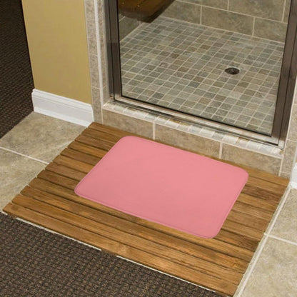 Pink Solid Color Bathroom Rugs, Non Slip & Absorbent Bath Mat Carpets for Bathroom, Entryway or Sink 20" x 32"