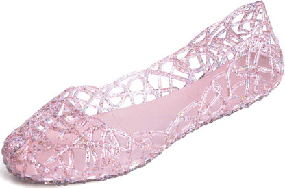 Women Flat Heel Summer Beach Jelly Shoes