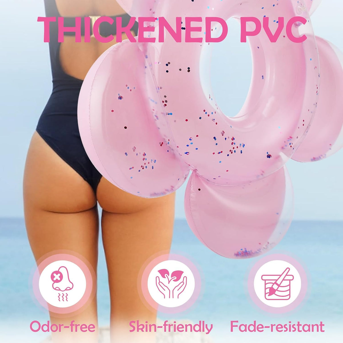 Pool Floats, Inflatable Pool Float, Large Floatie for Bachelorette Party, Swim Tube River Lake Beach Bride Wedding Decor Raft for Adults