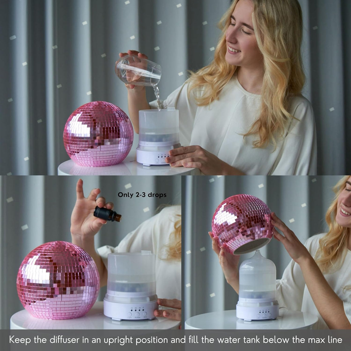 Disco Ball Diffuser - Original Rotating Disco Diffuser Pink