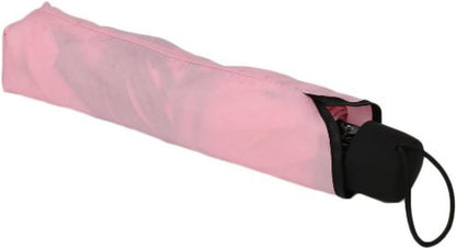 Dome Parasol Sun-rain Umbrella,Triple Folding Ruffled Anti-uv Parasol (Pink)