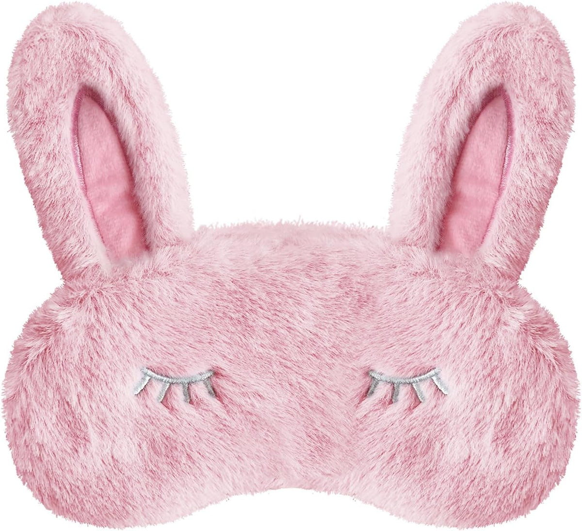 Cute Animal Sleeping Mask Sleep Mask, Soft Plush Rabbit Eye Mask for Travel Nap Sleeping Blindfold Eye Cover Eyeshade for Adult Kids Girls Teens Men Women - Rabbit, Pink