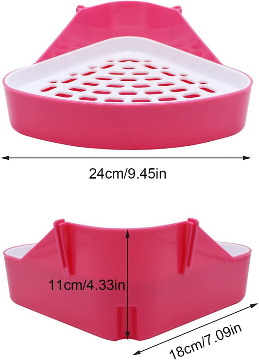 Rabbit Litter Box Toilet Bunny Corner Potty for Guinea Pigs, Pink