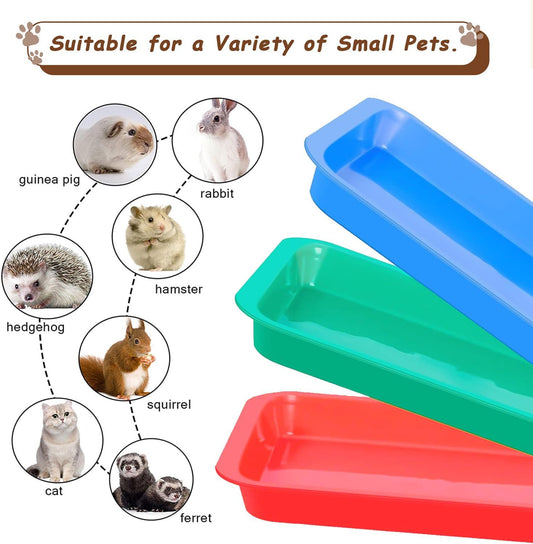 3 Pcs Kitten Litter Box with 1 Scoop,9.6" Plastic Portable Nonstick Small Litter Pan Low Entry Waterproof Bunny Cat Litter Box,Multi Color Litter Tray Travel Toilet for Small Pet Guinea Pig Rabbit