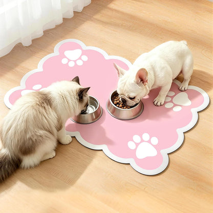 Non-Slip & Waterproof Pink Dog/Cat Food Mat, 3.5mm Thick, 19×14 in