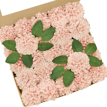 Artificial Flowers, 25pcs Peach Fake Rose for Wedding