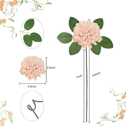 Artificial Flowers, 25pcs Peach Fake Rose for Wedding