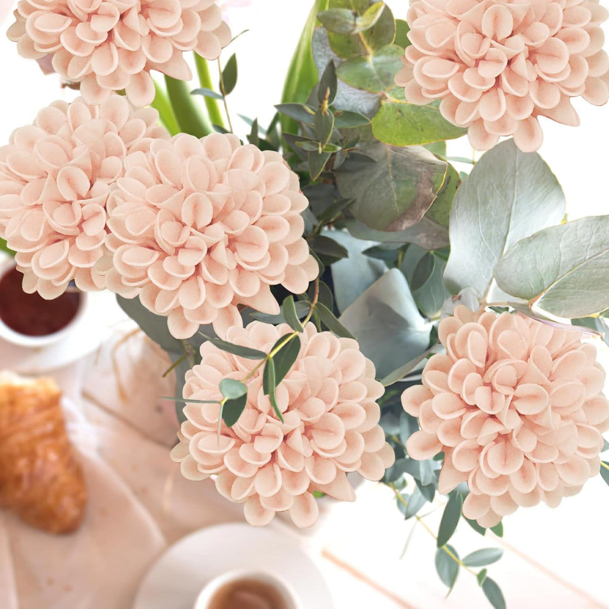 Artificial Flowers, 25pcs Peach Fake Rose for Wedding