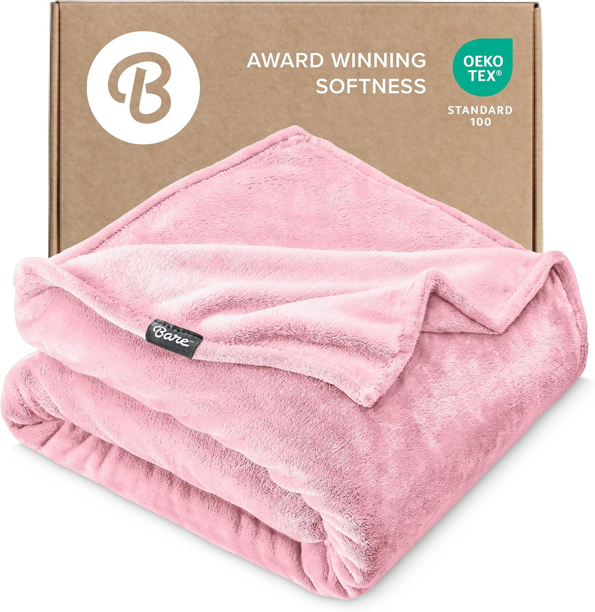 Fleece Blanket Luxury Microplush (King, Light Pink)