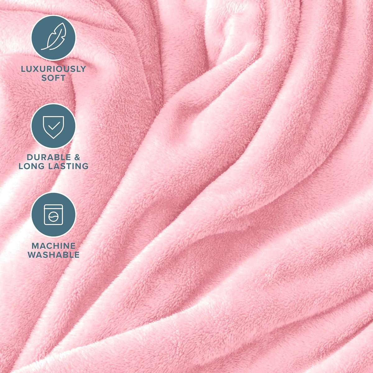 Fleece Blanket Luxury Microplush (King, Light Pink)