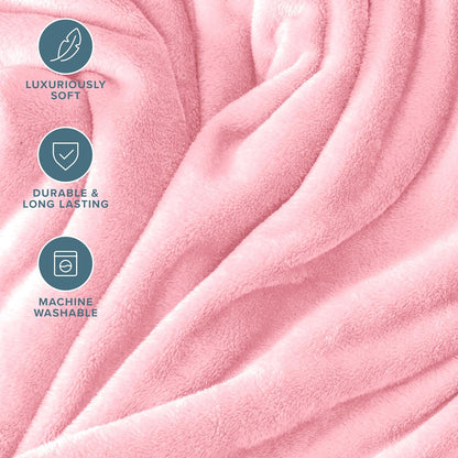 Fleece Blanket Luxury Microplush (King, Light Pink)
