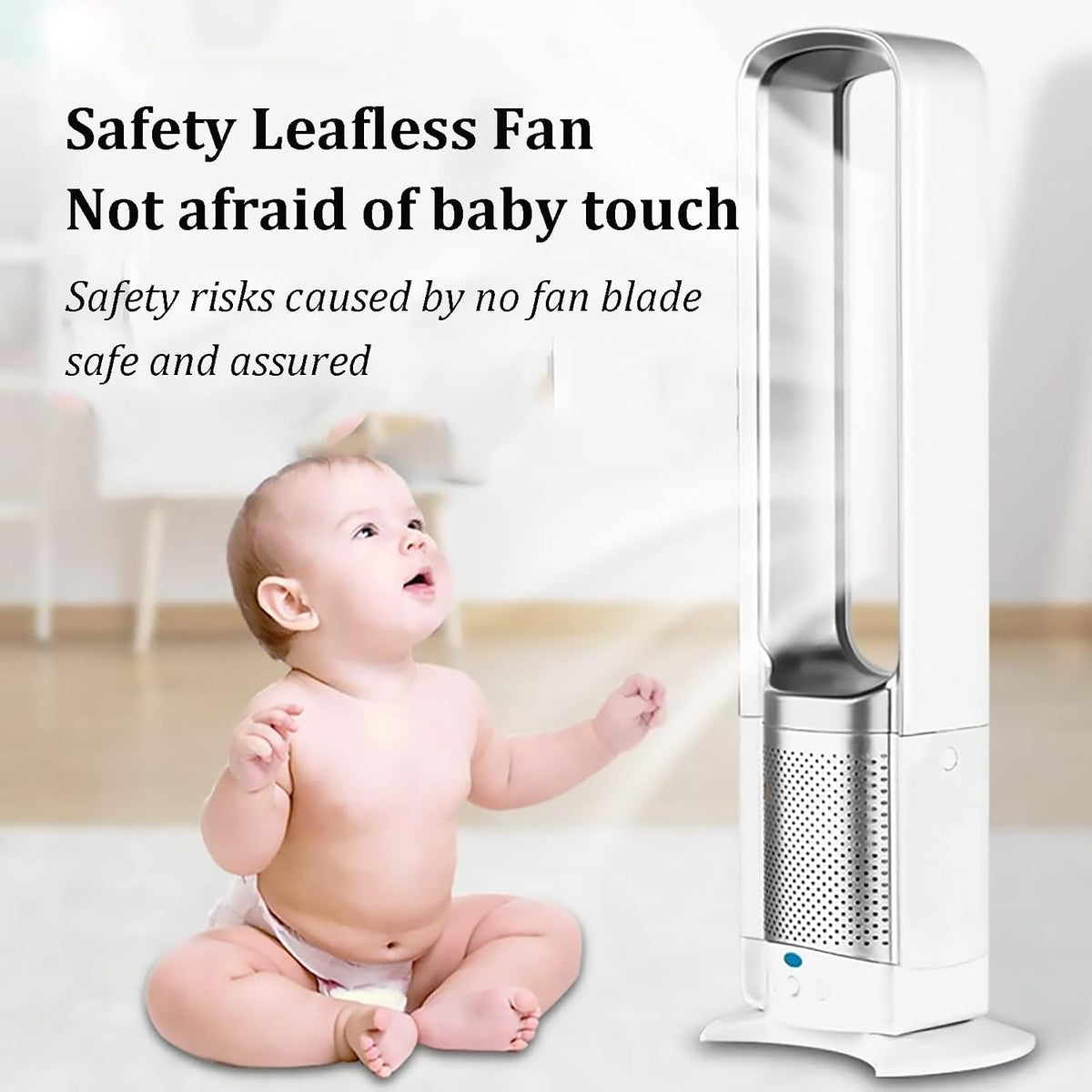 Bladeless Fan for Bedroom, Tower Fan That Blow Cold Air, Quiet Cooling Tower Fan with Remote, 3 Speed Settings for Home Office Floor Fan, Pink