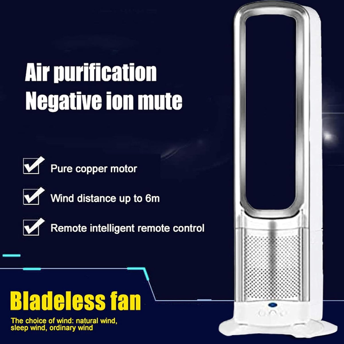 Bladeless Fan for Bedroom, Tower Fan That Blow Cold Air, Quiet Cooling Tower Fan with Remote, 3 Speed Settings for Home Office Floor Fan, Pink