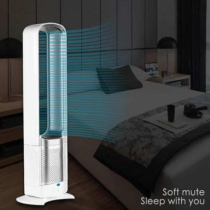 Bladeless Fan for Bedroom, Tower Fan That Blow Cold Air, Quiet Cooling Tower Fan with Remote, 3 Speed Settings for Home Office Floor Fan, Pink