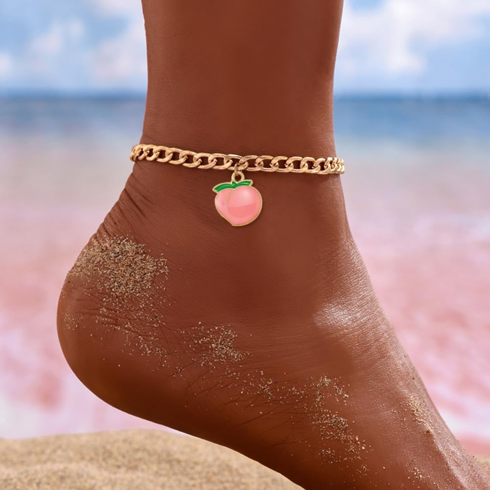 50 Pcs Mini Cute Enamel Peach Fruit Charm Pendant, Alloy Peach Fruit Charm for DIY Jewelry Making, Charms, Bracelet, Earring, Necklace, Bracelet Supplies, Adult