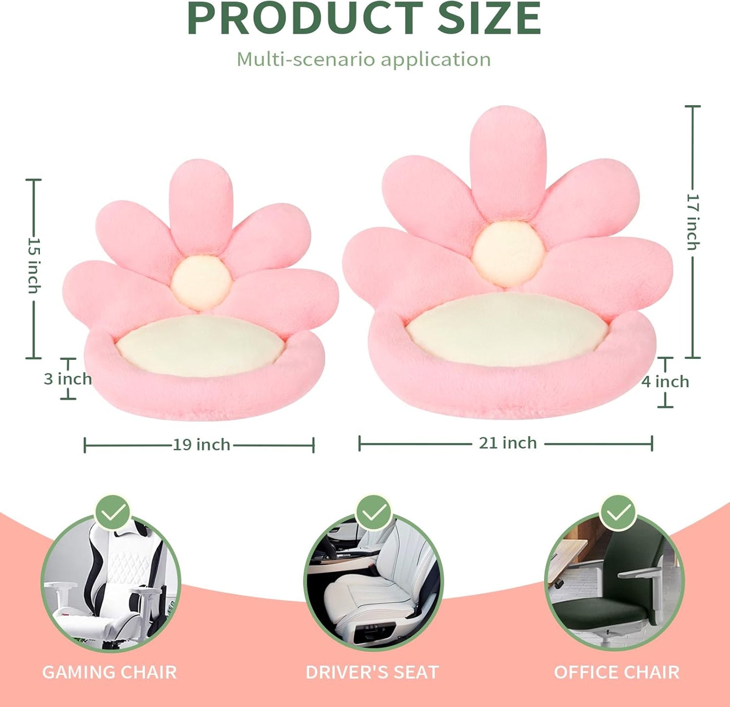Ditucu Flower Shape Chair Pillow Cute Seat Cushion 19 inch Comfy Lazy Sofa Floor Pillows Dorm Seating for Bedroom Decor Pink