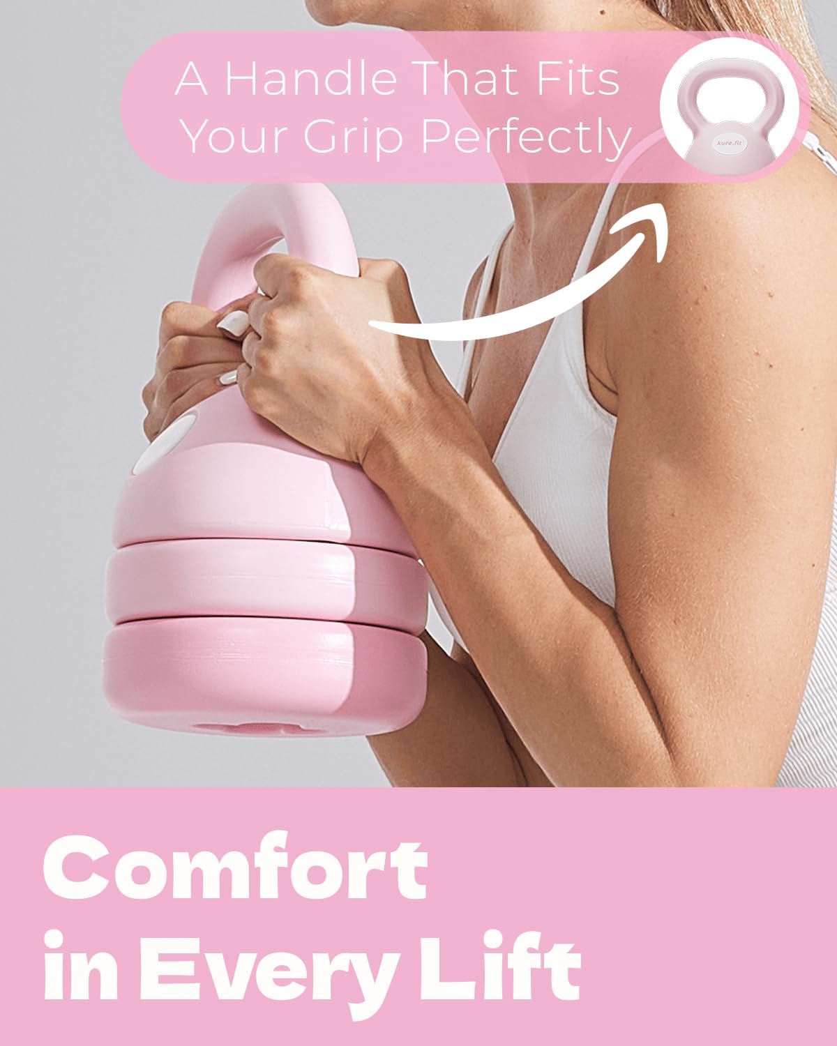 Pink Adjustable Kettlebell 5lb to 12lb Adjustable Dumbbell Set 2lb to 5lb and Pilates Kit Bundle