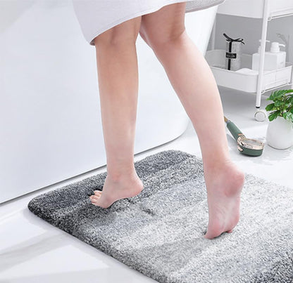 Non-Slip Bath Mat, Absorbent Striped Bathroom Rug, Soft Thick Floor Mat for Bathroom and Bedroom, (Pink, 51x76cm)