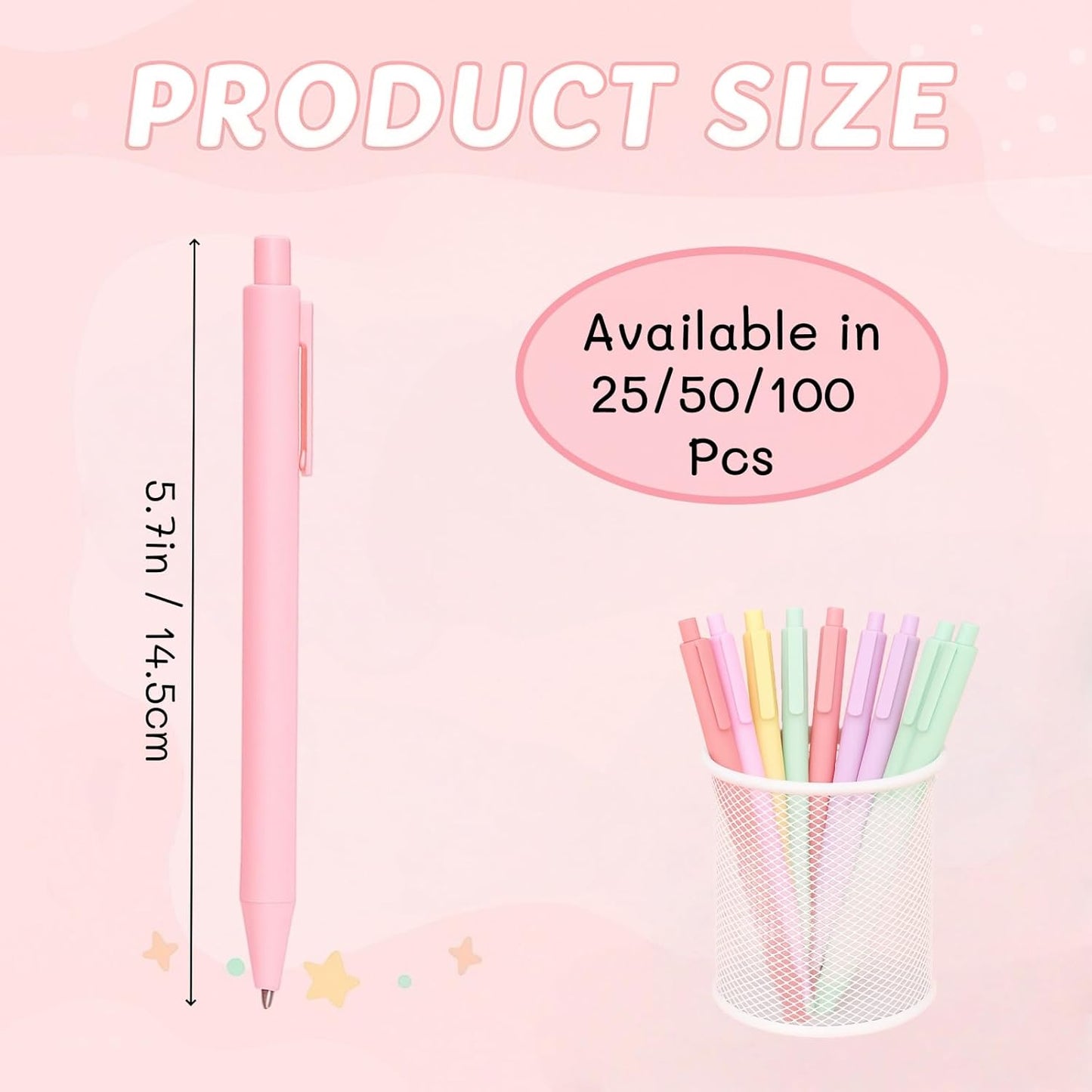 50 Pcs Ballpoint Pens Bulk – Blush Pink – Cute Pens Bulk with Black Ink – Smooth Writing for Bridal Shower & Office Use(Blush Pink)