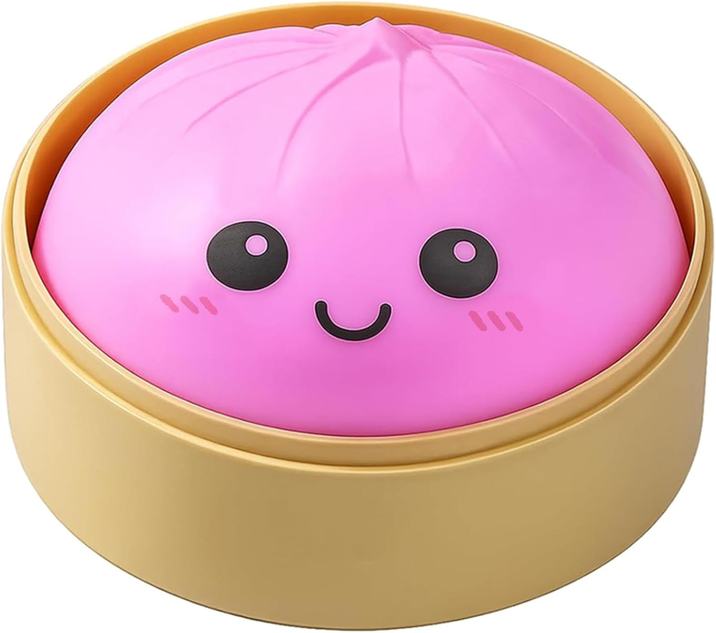 Dumpling Squishy, Mystery Dumplings Squishy, Sensory Squeeze Toy for Stress Relief, Soft Squeeze Decompression Dough for Adults Classroom Prizes & Party Favors (Pink)