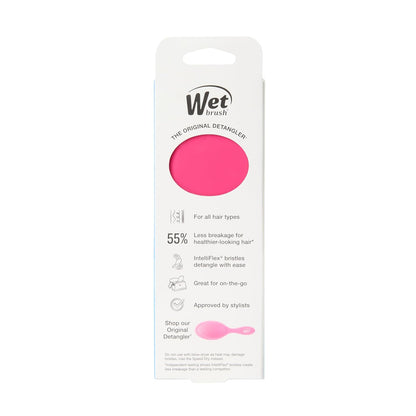 Wet Brush Mini Detangler Hair Brush, Pink - Detangling Travel Hair Brush - Ultra-Soft IntelliFlex Bristles Glide Through Tangles with Ease - Pain-Free - All Hair Types