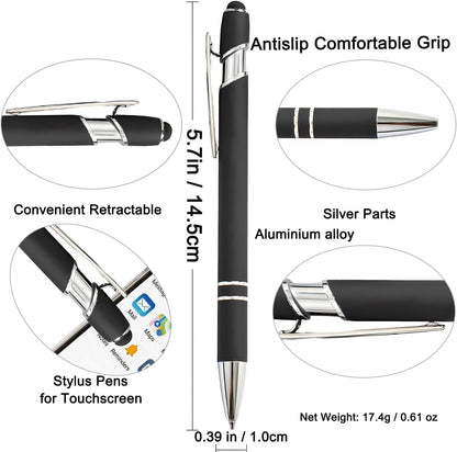 Personalized Pens with Name Text Logo Custom Ballpoint Pen for Business Office Events with Stylus for Touchscreen 50 Pcs Peach