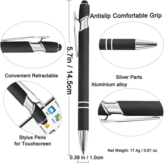 Personalized Pens with Name Text Logo Custom Ballpoint Pen for Business Office Events with Stylus for Touchscreen 50 Pcs Peach