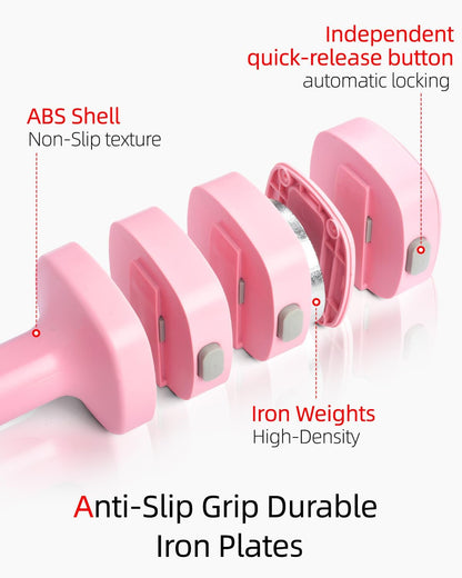 Abahub Dumbbell Set for Home Gym, 4 in 1 Adjustable Weights Dumbbells Set with Kettlebell Grip Converter for Women