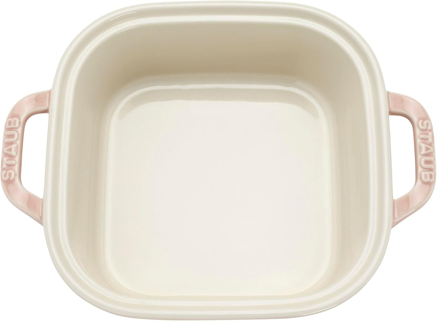 Staub Ceramic 4-pc Baking Pans Set, Casserole Dish with Lid, Brownie Pan, Light Pink